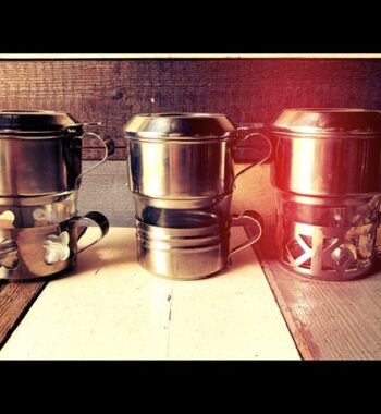 3x Durobor type Menagia Baes Duralex steel single serve drip pot 1970 Belgium