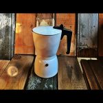 Nova Express IRMEL white moka pot 4 cup Italy 1970