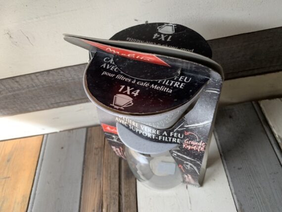 Melitta 1x4 filter holder with glass coffee pot in box 1980 Germany - Image 5