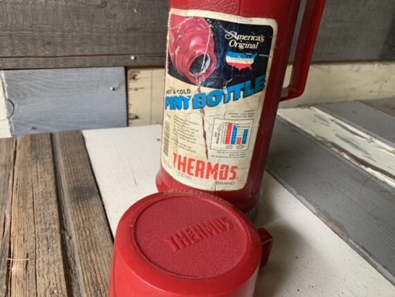 Thermos pint bottle coffee can holder 1985 NOS USA