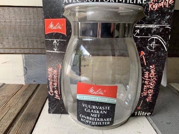 Melitta 1x4 filter holder with glass coffee pot in box 1980 Germany - Image 2