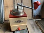KYM 9339 square red white Coffee grinder Germany 1950