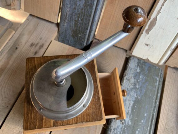 KYM 9401 square 2 tone brown Coffee grinder Germany 1950 - Image 5