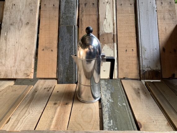 Alessi La Cupola aluminum Moka pot 6 cup Italy 1990