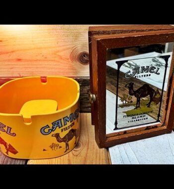Camel Ashtray P75 Mebel and 50 cigarette box advertisement 1980 Italy