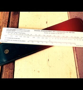 Graphoplex STB Scobey pocket Concrete slide rule pouch 1960 France