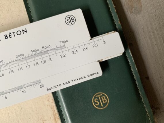 Graphoplex STB Scobey pocket Concrete slide rule pouch 1960 France - Image 6