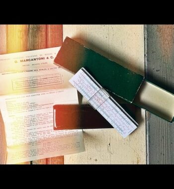 Marcantoni 12,5 CA Concrete pocket full set slide rule 1960 Italy