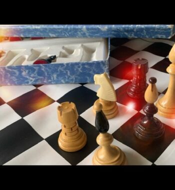 Chess set wood box 1980 Czechoslovakia