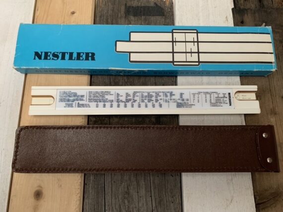 Nestler 0370 Electro full set slide rule wood 1950 Germany - Image 4