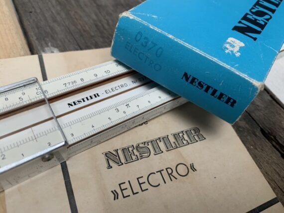 Nestler 0370 Electro full set slide rule wood 1950 Germany