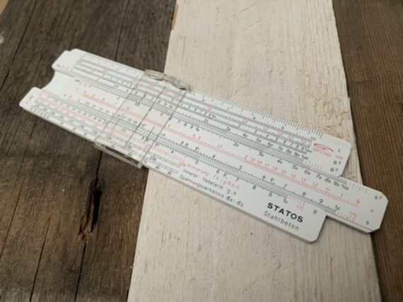 Graphoplex Statos pocket Concrete slide rule Roll-s pouch 1970 France - Image 5