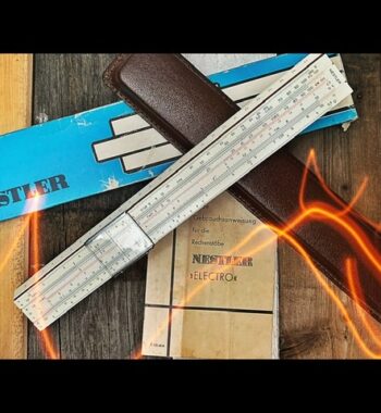 Nestler 0370 Electro full set slide rule wood 1950 Germany