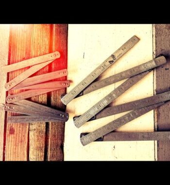 Folding Ruler 2x metal tool Jim Krupp 1960 Germany Sweden