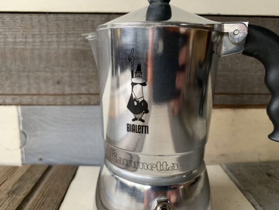 Bialetti Fiammetta moka pot aluminum percolator 2-3 cup made in Italy in 2000
