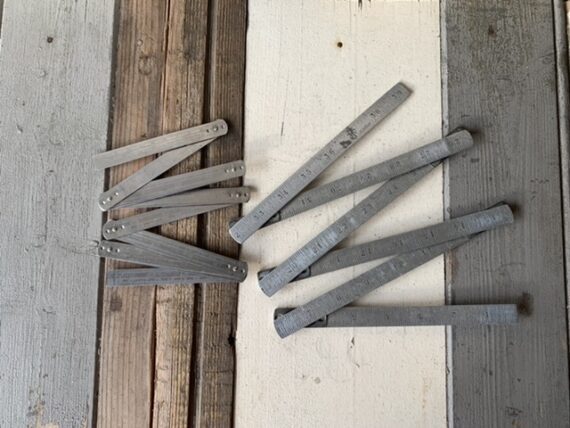 Folding Ruler 2x metal tool Jim Krupp 1960 Germany Sweden
