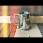 Concorde pewter tankard glass bottom 0,25 liter 1980 England