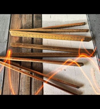 Folding Ruler 3x wood tool antique Amsterdam ca 1900 Holland England