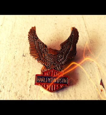 Harley Davidson Eagle small gold metal pin 1990 USA