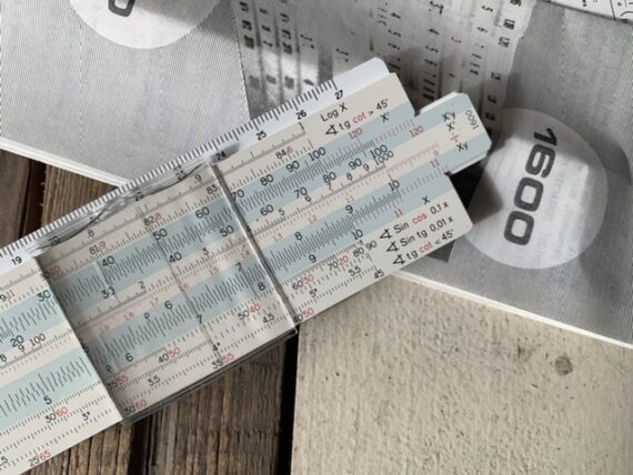 2x Graphoplex 1600 + 1614 slide rule complete set 1970 France - Image 7