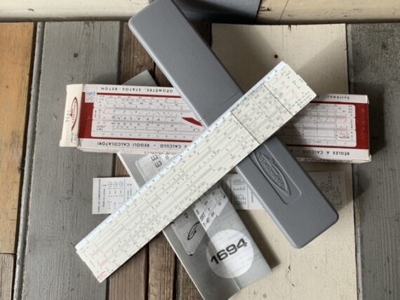 2x Graphoplex 1600 + 1614 slide rule complete set 1970 France
