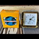 Peter mechanical travel alarm clock in box 1960 Germany Europa Uhren