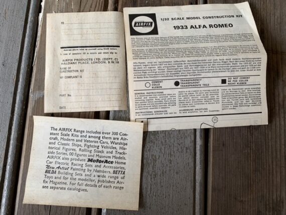 Airfix-32 kit model 1933 Alfa Romeo England 1960 - Image 5