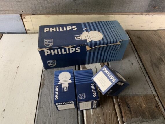 10x Philips 12620 car lamp 12V in display box 1960 Germany