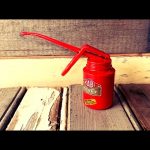 Oil squirt can Kabi Hobby red metal auto tool 1960 Denmark