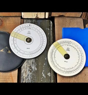Loga 30sR and logo 30sE circular slide rules Switzerland 1950 vintage