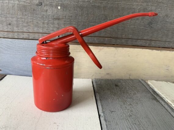 Oil squirt can Kabi Hobby red metal auto tool 1960 Denmark - Image 4
