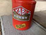 Oil squirt can Kabi Hobby red metal auto tool 1960 Denmark