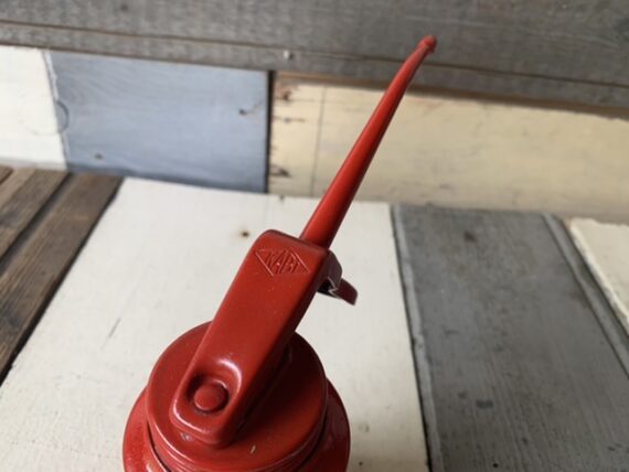 Oil squirt can Kabi Hobby red metal auto tool 1960 Denmark - Image 3