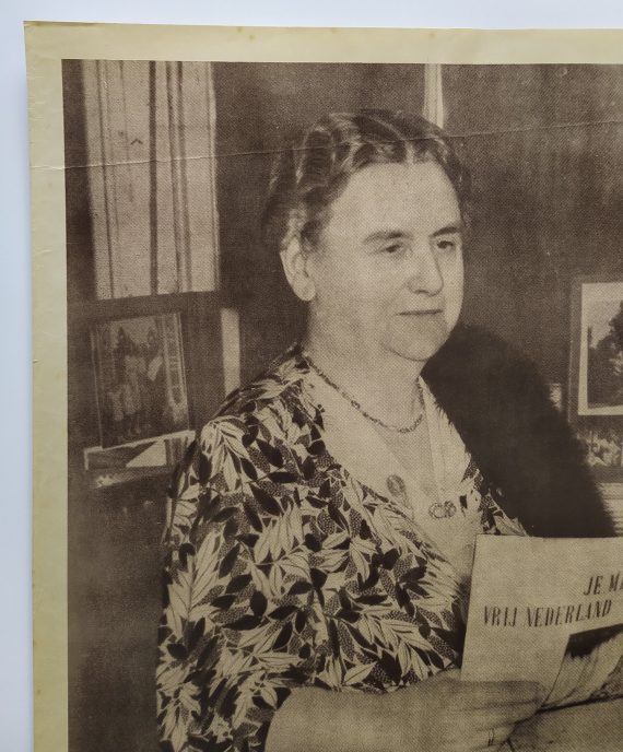 Vintage Dutch poster Queen Wilhelmina 1945 - Image 3