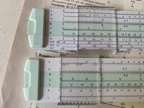 2x Nestler Beta 0252 Delta 0254 slide rule manual container 1967 Germany - Image 5