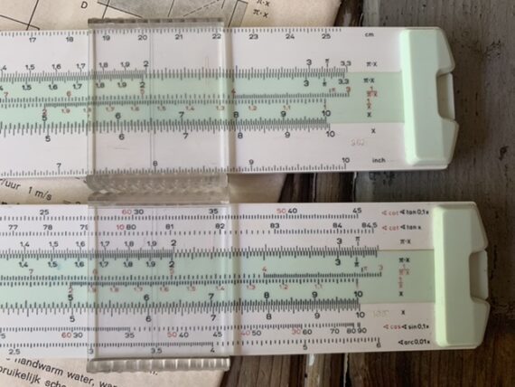 2x Nestler Beta 0252 Delta 0254 slide rule manual container 1967 Germany - Image 2