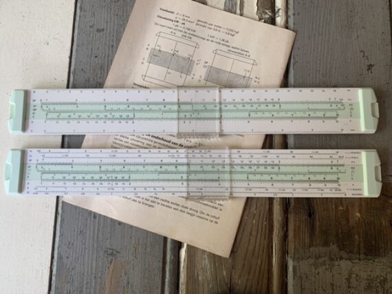 2x Nestler Beta 0252 Delta 0254 slide rule manual container 1967 Germany - Image 3