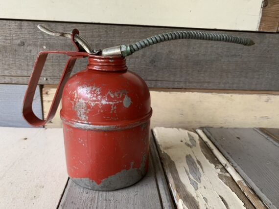 Oil squirt can red 70ml G700 metal auto tool 1950 Italy