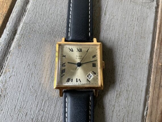 Slava 21 jewels square gold filled dress watch 1960 USSR