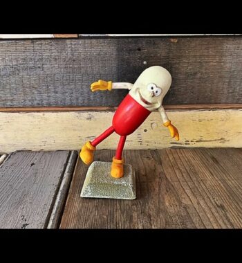 Mr. Pill figure red white advertising pharmacy 1960