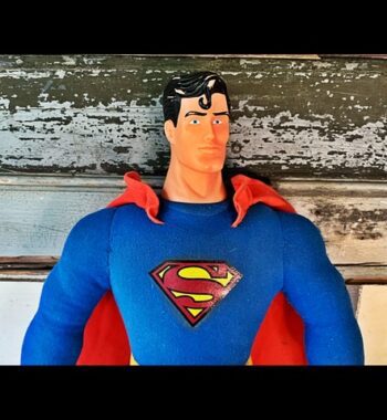 Vintage Super Man Figure man doll plastic head 1970