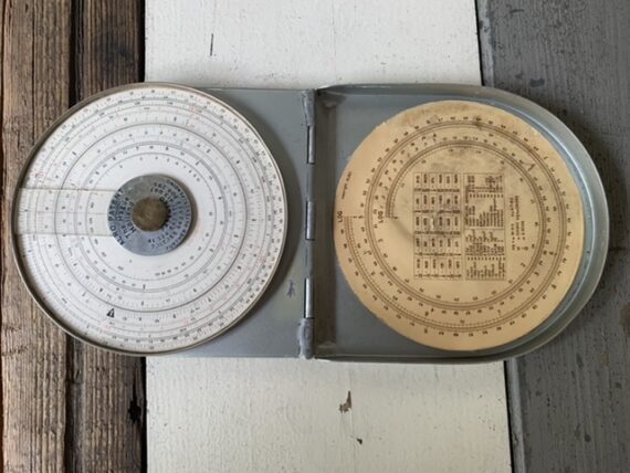 Alro 200R circular Slide rule metal case 1950 Holland