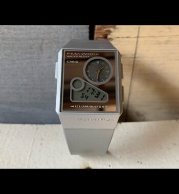 Casio Film watch FS-03 silver mirror mens quartz watch 2000 Japan