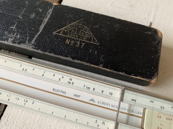 Nestler 37 Electro mahogany slide rule in case 1940 Germany