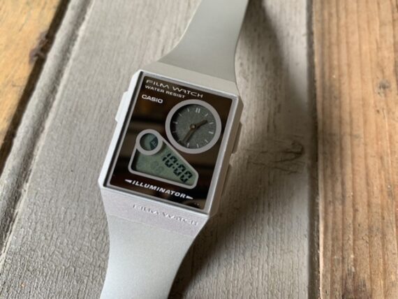 Casio Film watch FS-03 silver mirror mens quartz watch 2000 Japan