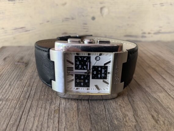 Esprit mens quartz chronograph black white steel 2010 - Image 7