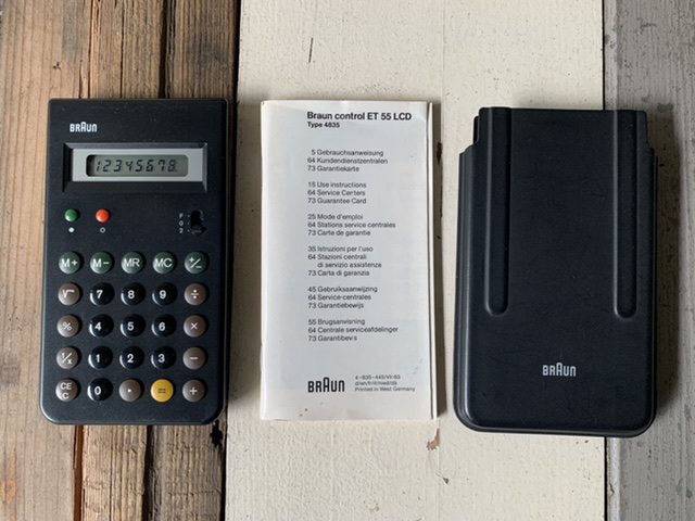 Braun Control ET 55 LCD Calculator 4835 design desk 1980 Germany 