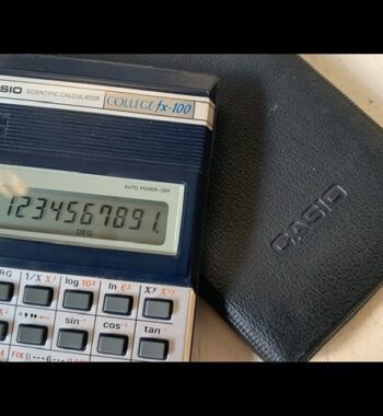 Casio fx-100 College calculator pouch 1990 Japan