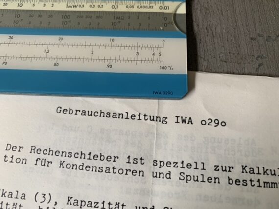 IWA 0290 slide rule chart complete set 1970 Germany