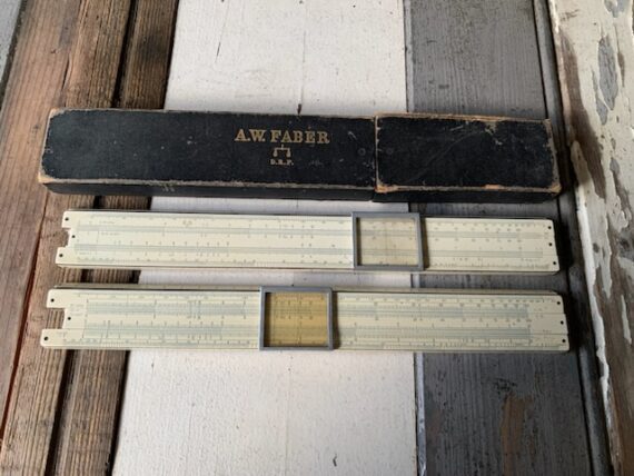 Faber Castell 2x  378 electro slide rule in case 1940 Germany - Image 6
